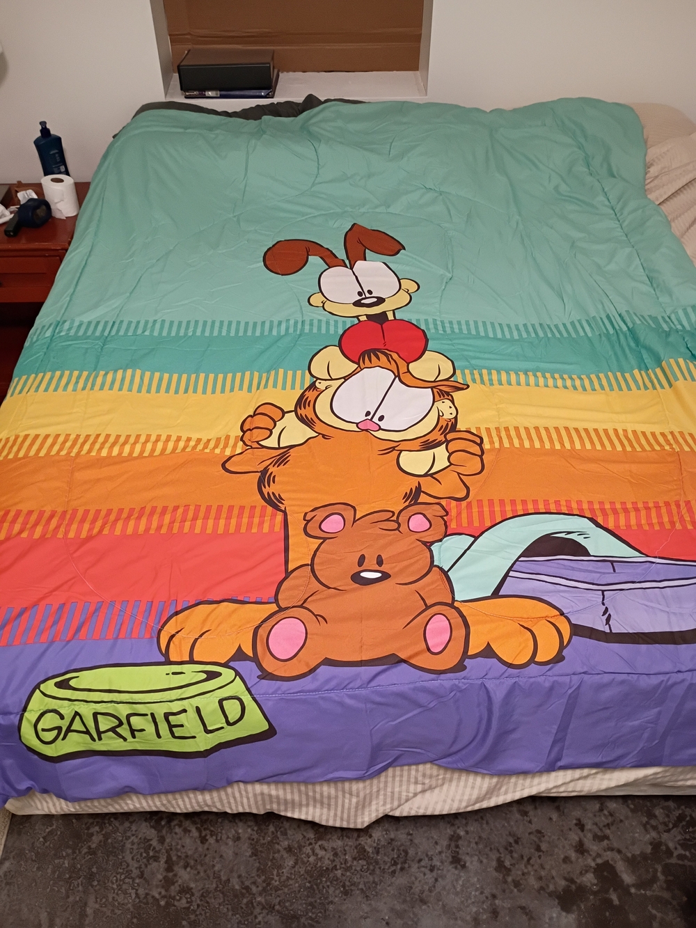Garfield Multicolor Cartoon Comforter Set-Full- Kids Bedding